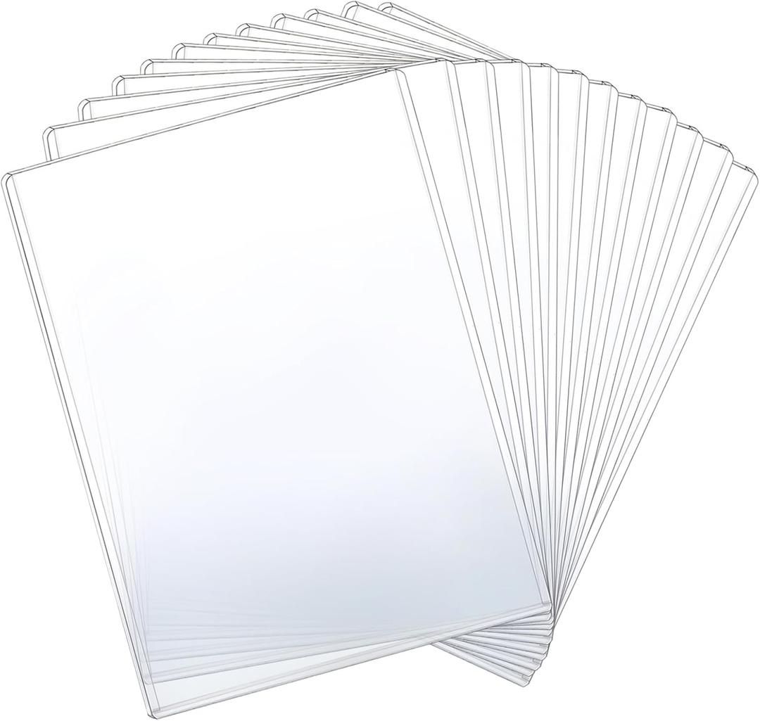 12 Pcs 8 1/2" x 11" Rigid Print Protectors Clear Rigid Toploaders Clear Sheet Protectors Plastic Paper Protector Sheets Hard Plastic Document Photo Plastic Sleeves Holder Birth Certificate Protector