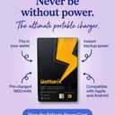 Power Card - Portable Charger Power Bank, Fast Charging, External Battery for Emergency Survival Everyday Carry Lightning & USB C for Android+iPhone (Single Use, Pre-Charged)