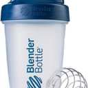 BlenderBottle Classic Loop Top Shaker Bottle, 20-Ounce (Clear| Navy lid)