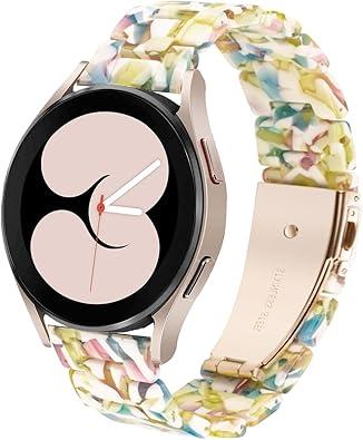 Bands Compatible with Samsung Galaxy Watch 7 / FE / 6/6 Classic / 5/5 Pro / 4/4 Classic / 3 41mm / Huawei GT3 42mm, 20mm Colorful Resin Replacement Strap for Women Men