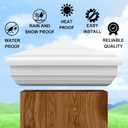 Sasylvia 2 Pcs 5 x 5 Inch Vinyl Fence Post Caps (Actual 5x5), White PVC England Style Cap Top Pyramid Square Waterproof UV Resistant Decorative Vinyl Fence Post Caps