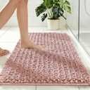 Disolla Pink Bath Mat 24x36 Inch - Luxury Chenille Bathroom Rug, Extra Soft Shaggy Plush Absorbent Mat, Non-Slip Washable Rug for Bathtub, Shower and Bedside