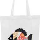 Aesthetic Fish Decor Travel Vacation Beach Bag Canvas Tote Bag for Women Sister Girls Mom Reusable Grocery Bags for Shopping Work Camping Birthday Christmas Appreciation Retirement