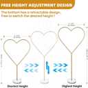 Adjustable Height Heart Backdrop Stand Metal Heart Balloon Arch Wedding Arch for Proposal Ceremony Valentine's Day Birthday Party Baby Shower Banquet Photo Decoration(Balloons not Included), 5.1FT-6.6FT