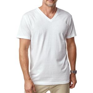 Fresh Clean Threads Men's T-Shirts V Neck Premium Basic Short Sleeve Tees - Fitted Style, Ultra Soft, Tag-Free Comfort (X-Large, White (1 Pack))