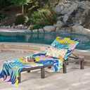 Beach Lounge Chair Towel Cover,Soft Microfiber Chaise Lounge Towel Cover Patio Pool Chairs Cover with Side Pockets,80" x 26" Chair Cover for Beach/Pool Sunbathing (Palm Leaves)