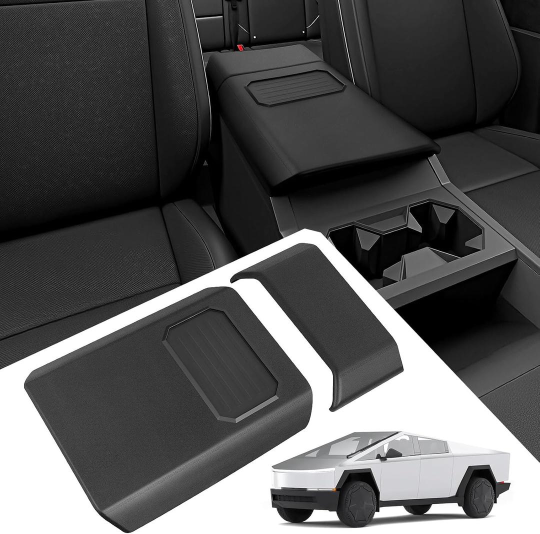 Focxoio Center Console Cover Armrest Cover & Rear Screen for Tesla Cybertruck 2023 2024 2025,TPE Scratch Resistance Armrest Protector fit Cybertruck Accessories (2 Pcs)