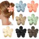 Flower Claw Clip 7 PCS Claw Clips, Hair Clips for Women Non Slip for Thick Hair Women Girls Gifts, 7 Colors
