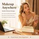 Beige Silicone Makeup Bag, Portable Brush Case and Cosmetic Pouch Organizer, Silicone Cosmetic Case for Makeup Brushes, Travel Makeup Bag for Short Handle Brushes
