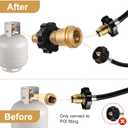100lb Propane Tank Adapter, Universal Fit POL Propane Tank Adapter Converts POL to QCC1, LP Tank Adapter Old to New Connection Type, Solid Brass