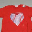 Vintage Angel Baseball Heart with Halo T-Shirt (X-Small, Red)