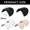 3 Pair Shoulder Pads, 1.5cm Removable Sponge Shoulder Pads Without Sewing, Blazer Suit Clothing Sponge Shoulder Lining Thickened Insert Clothes Accessories (Black+White+Skin Color)