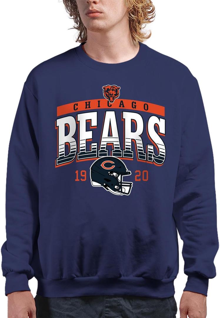 Junk Food X NFL Mighty - Officially Licensed Adult Crewneck Fleece Sweatshirt (Navy, X-Large)