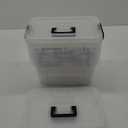 NUMIFUN Plastic Storage Bins with Lids 6 Pack Storage Organizer, 7 Quart Stackable Storage Bins with Buckle-Up Latches and Handle easy for Home Office Pantry Organization, Clear Lids