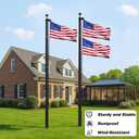 TOCRETOARE Heavy Duty Flag Pole, 20FT 12 Gauge Extra Thick Aluminum Flagpole Kit, 100MPH Wind Tested, Includes 3x5 American Flag, for Outside House In Ground