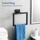 14-Piece Matte Black Bathroom Accessories Set, Stainless Steel Bathroom Hardware Set, Bathroom Wall-Mounted Towel Rack, Bath Towel Bar Set