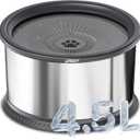 UPSKY 4.5L Dog Water Bowl,Large Capacity No Spill Dog Water Bowl,Stainless Steel Spill Proof Slow Water Feeder,No Splash Water Bowl with Anti-Slip Mat for Messy Drinkers Grey