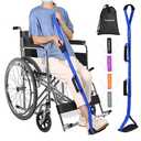 39 Inch Blue Long Leg Lifter Strap with Padded Handgrips and Foot Loop,Rigid Leg Lifter Hip&Knee Replacement Surgery Recovery Kit,Mobility Aids Tool Foot Lifter Easily Get in and Out of Bed,Car,Wheelchair