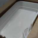 LoopTime Extra Large Cat Litter Box with High Sides,Cats Boxes for Indoor Cats,Cat Litter Pan for Kitty,Litter Box with Low Entry,Easy to Clean,Anti-Splashing,23.6" x15.7" x5.9" (White)
