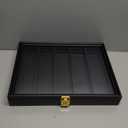 Knife Display Case 5 Rows Pocket Knife Display Cases for Collections Stand Military Folding Knife Shadow Box Wall Cabinet with UV Protection Acrylic Lockable, Black