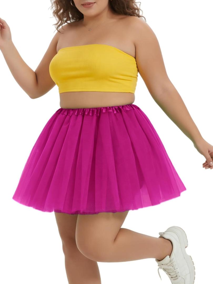 3 Layers Tulle Tutu Skirt for Women Plus Size, Adult Halloween Tutu Cosplay Costume Ballet Dress for Holiday, XXL PLus 
