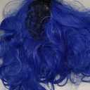 ColorGround Long Wavy Cosplay Wig with Crown for Halloween Costumes and Party (Dark Root Blue)