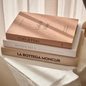 Faux Books for Decoration Coffee Table Books set of 3 Decorative Books Neutral Room Decor Aesthetic Shelf Decor Beige White Earth Tones Real Blank Pages Removable Covers Home Dcor Accents