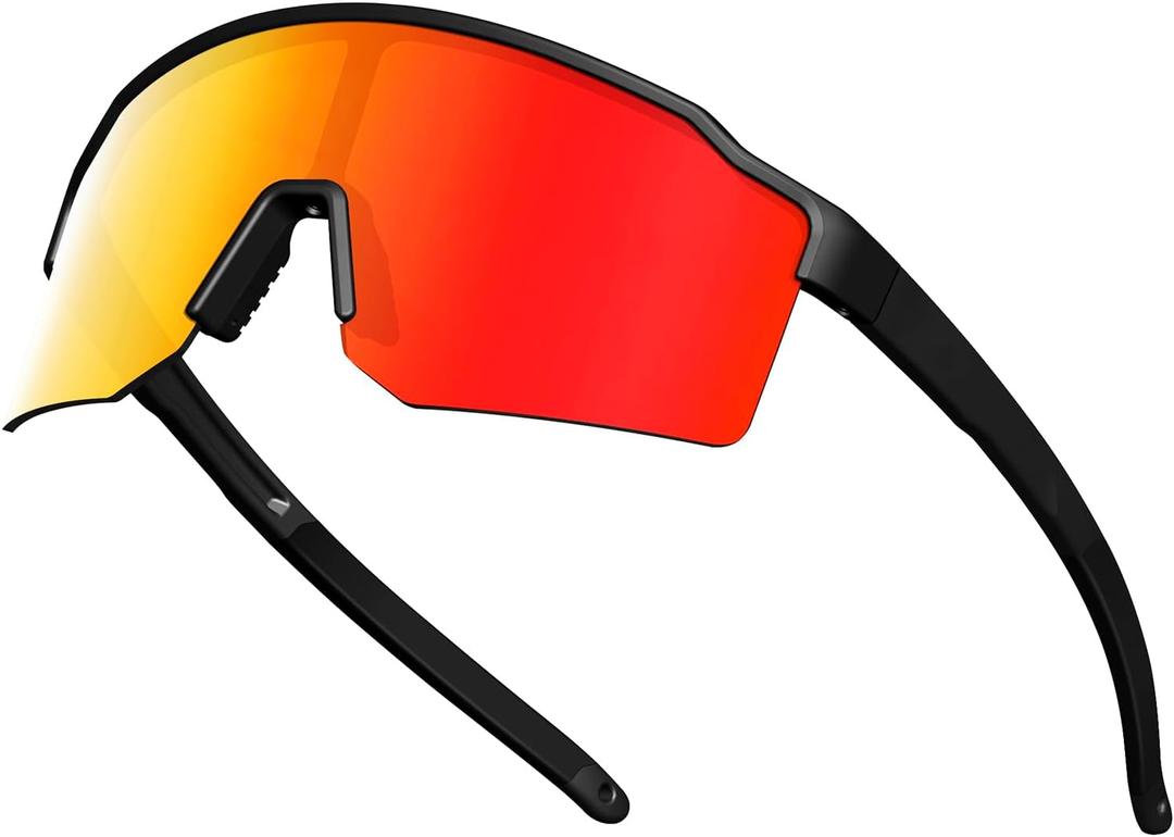 FMY TR90 Unisex Bike & Softball Sunglasses, Polarized UV400 Sports Glasses for Running/Cycling/Baseball