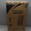 Portable Electric Radiator Heater, Space Oil Filled Heaters with 3 Heat Settings, Adjustable Thermostat, Overheat & Tip-Over Protection For Indoor Use,1500W (Deep Black)