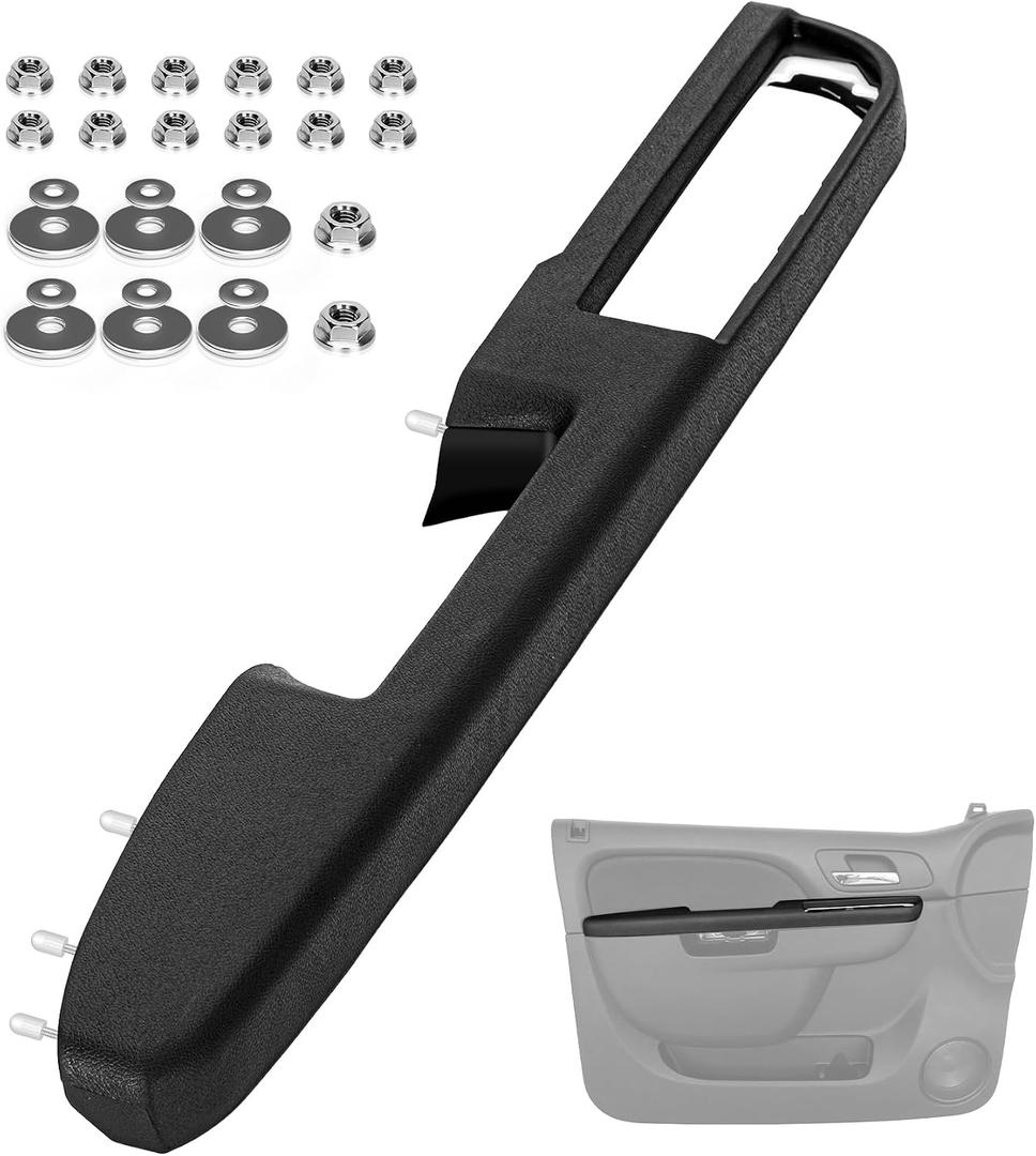 80994 Front Left Driver Side Armrest Repair Kit for 2010-2014 Chevy Suburban Tahoe Avalanche & GMC Yukon Interior Door Panel HandleDoor Release Handle is Above Door ArmrestBlack,GM 84127280