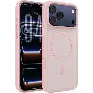 Belkin for iPhone 17 Pro Max Case, Grip, MagSafe Compatible w/Anti-Scratch & Anti-Yellowing Coating, Touch Sensitive Camera Control - Military Grade, Anti-Slip, Magnetic, Shockproof, Protective (Soft Pink)