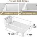 SNTD Dish Drying Rack - Small Dish Rack for Kitchen Counter, Stainless Steel Dish Drainer with Utensil Holder and Drainboard, 11" W x 15" L (White) (Blue, M)