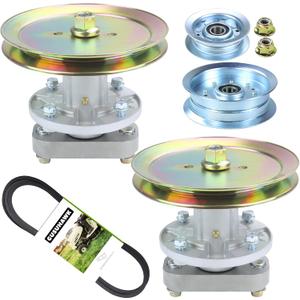 2 Pack GY20785 Spindle Assembly with GX20367 Pulley GY20629 GY20067 Idler Pulley GX20072 Belt Replaces GY20050 for John Deere L110, L111, L118, L105, L107, L108, L100 Lawn Tracors