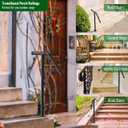 Single Post Handrail Stair Railings for Outdoor Steps Fit 1-2 Steps Outdoor Wrought Iron Handrails with Base Transitional Porch Railing for Concrete Steps or Wooden Stairs, Black