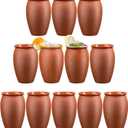 12Pcs 12oz/355ml Cantaritos De Barro Bulk With 12 Straws,Jarritos De Barro Mexicanos Pottery Cocktail Glasses,Natural Mexican Clay Mugs Taco Tuesday Cups For Tequila,Margaritas