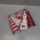 5 Pcs Valentines Day Table Decor Cone Tree Red White Yarn Wrapped Mini Trees with Heart Decor Romantic Valentine's Day Centerpieces for Tiered Tray Shelf Fireplace Indoor Room Home Kitchen