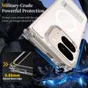 Hiooloon Magnetic for Pixel 10 Pro Fold Case Clear, Compatible with Pixelsnap & MagSafe, Built-in 2-Way Kickstand [Horizontal & Vertical Stand] Magnetic Slim Fit Anti-Slip Rugged Bumper Cover (Clear)