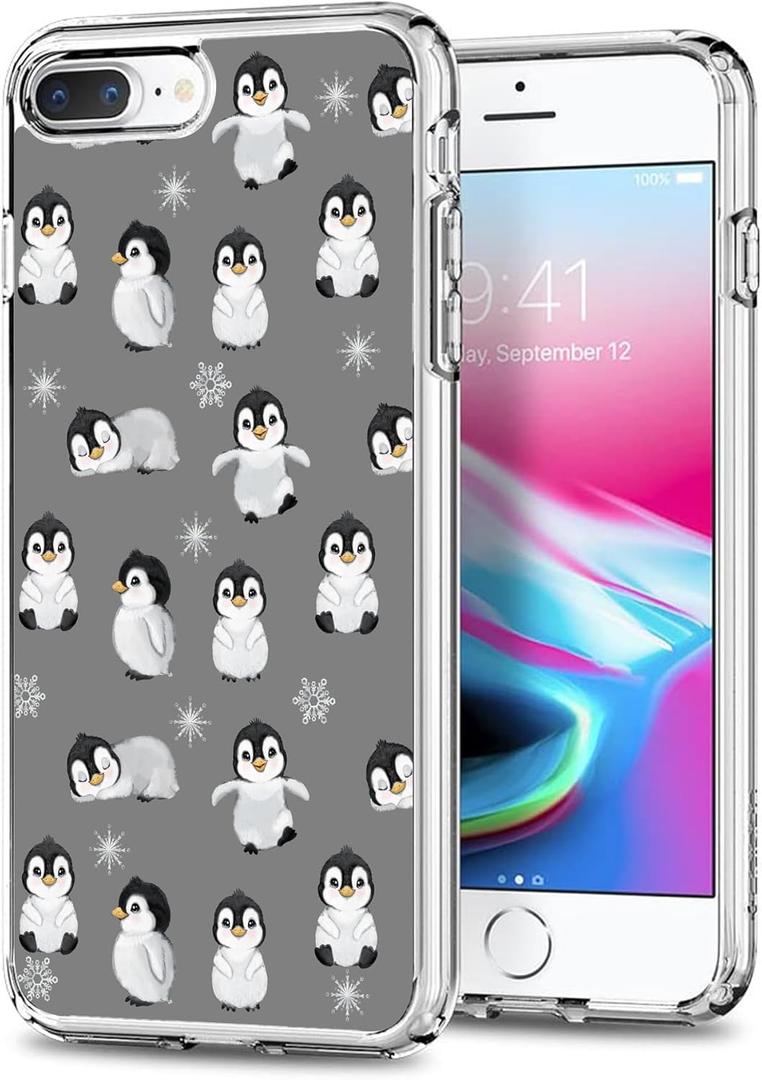 Generic iPhone 7/8/SE Slim Fit Penguin Grey TPU Case (Pattern-6)