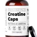 Santa Cruz Paleo Creatine Capsules, Supports Muscle Growth & Energy, Gluten Free, Keto, Sugar Free, Paleo, No Fillers or Additives, Creatine Monohydrate Pills, 2500mg, 100 Servings, 300 Capsules