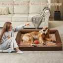 BFPETHOME Dog Beds for Large Dogs, Orthopedic Dog Bed for Medium Large Dogs,Big Waterproof Couch Pet Bed with Removable Washable Cover, Brown 36"l x 27"w x 6.5"th
