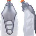 TRIWONDER Running Water Bottle Handheld Plastic Flask Hydration Vest Packs Waist Belt Replacement for Runners Marathon Cycling Hiking (02 Water Bottle with Clip - 250ml/8.5oz - 1 Pack)