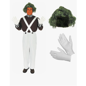 fun shack Mens Chocolate Factory Worker Costume, Chocolate Factory Costume, Candy Costume Adult Men, Movie Character Costumes Size L