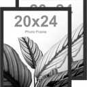 FrameWorks 20x24 Wooden Poster Frame, Classic Black Matte Edged Frames w/Shatterproof Acrylic Glass, Photos, Posters, Prints, Wall Decor  Home, Office, Gallery Display - Black - 2 Pack
