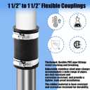 3 Pcs 1 1/2" Flexible Pvc Pipe Coupling with Stainless Steel Clamp, Flexible Fitting for Connecting Cast Iron, Plastic and Copper Pipes, for Sewer and Drain Connections(Black)