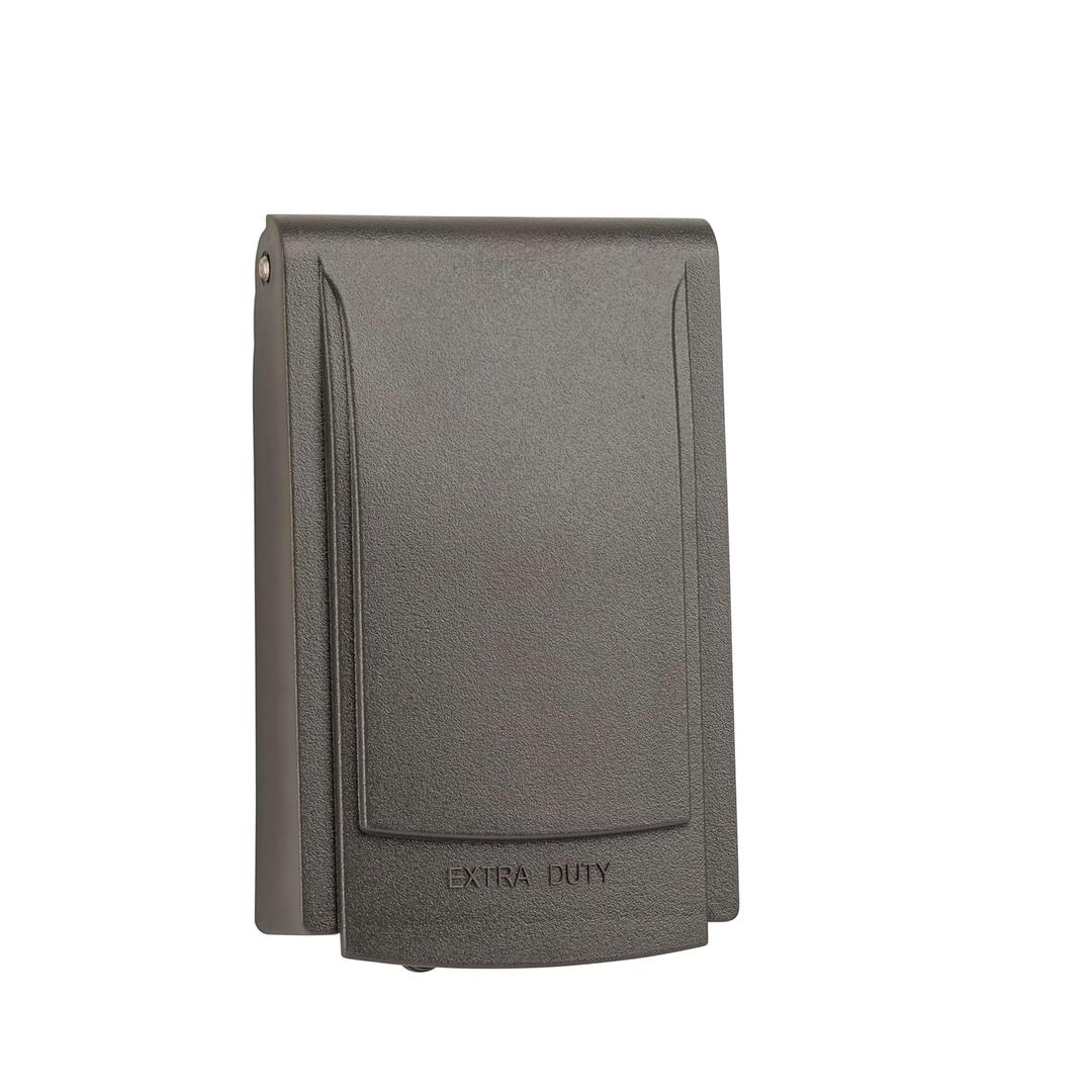 Sealproof 1-Gang Slim Extra Duty Vertical While in Use Cover, Weatherproof, Durable Nonmetallic, Ultra Low Profile, Bronze