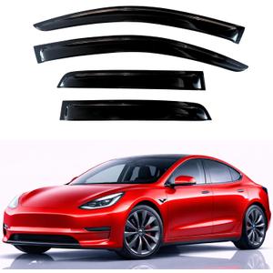KPY Rain Guards Fit for 2017-2025 Tesla Model 3, Out-Channel Window Visors Vent Wind Deflectors 4PC, Car Accessories for 17-25 Model 3