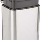 Amazon Basics Rectangular Small Trash Can with Soft-Close Step Pedal, Removable Inner Bucket, Hands-Free, Space-Saving, Smudge Resistant, 20l / 5.3 gallon, Nickel