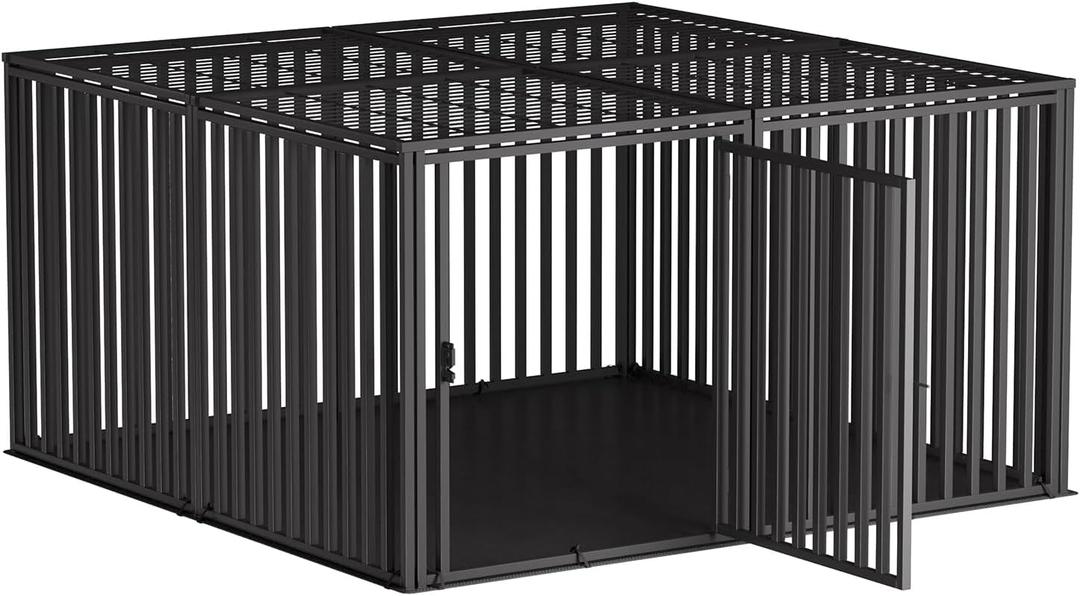 Extra Large Steel Tube Dog Crate with Mat Base, 48"x48"x28" Heavy Dog Crates for Large Dogs, Big Dog Cage, Dog Kennel, Puppy Dog Playpen with Top, Pet Cage, Indoor Outdoor, XXL