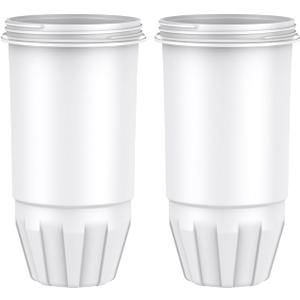 GLACIER FRESH NSF/ ANSI 42 Water Filter Replacement 0 TDS Filter Replacement for ZR-017 Pitchers and Dispensers, Effectively Removes Chlorine, Odors and Improves Taste, 2 Pack