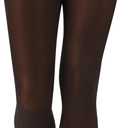 L'eggs Casual Women's Opaque Tights, Same to Waist, Sheer Toe, Black, Large
